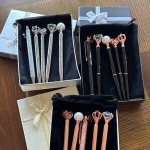 Elegant Pen Set with Gem Accents